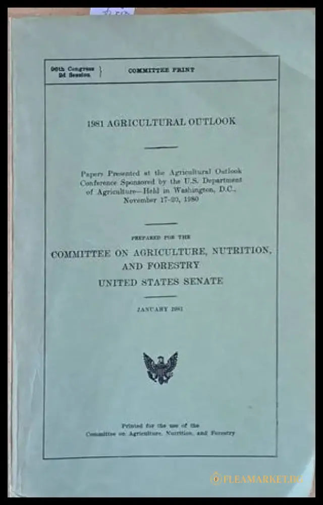 1981 Agricultural Outlook - Книги