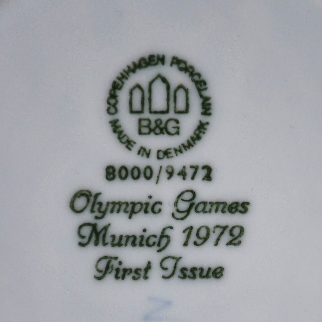 Порцеланова чиния B&G Olympic Games Munich 1972 - маркировка