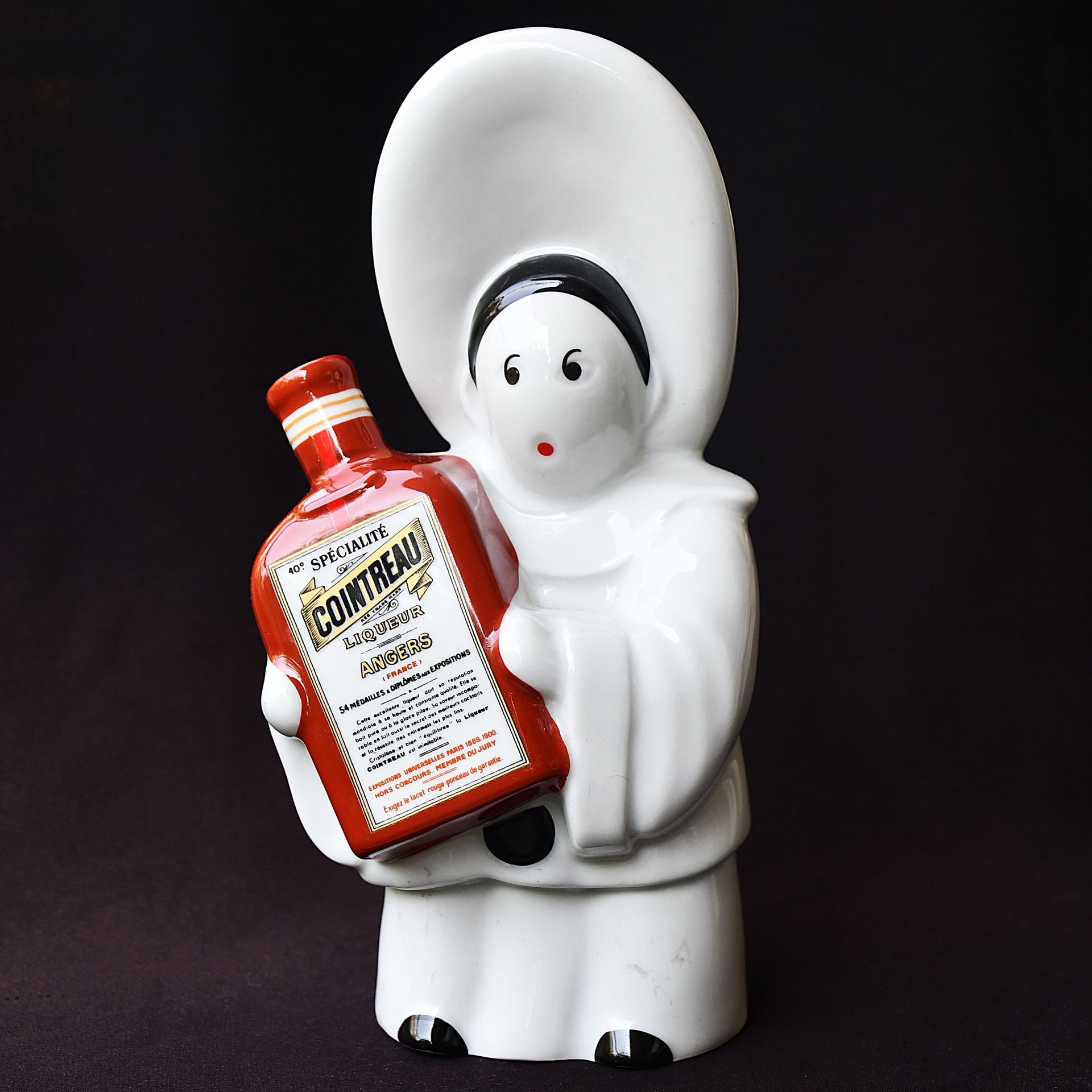Порцеланова кана - декантер Cointreau, Бялата монахиня, Chauvigny France (092008261913)