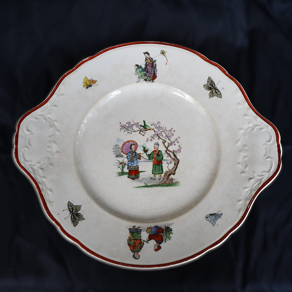 Фаянсово плато Chinoiserie - Кузнецов, Русия, край XIX - начало XX век (092108261824)