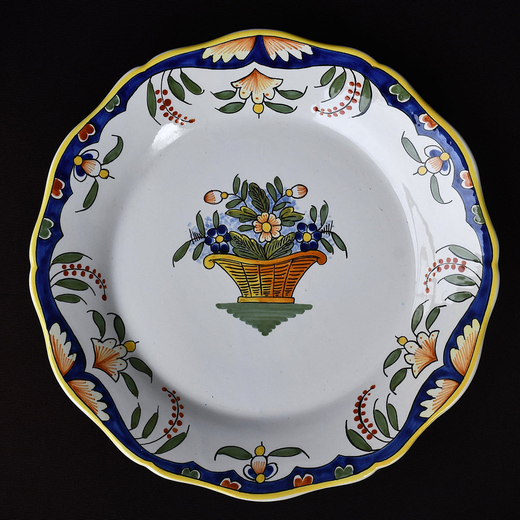 Френска фаянсова чиния Géo Martel, Décor Rouen, Fait Main, 1970-те (090608261741)