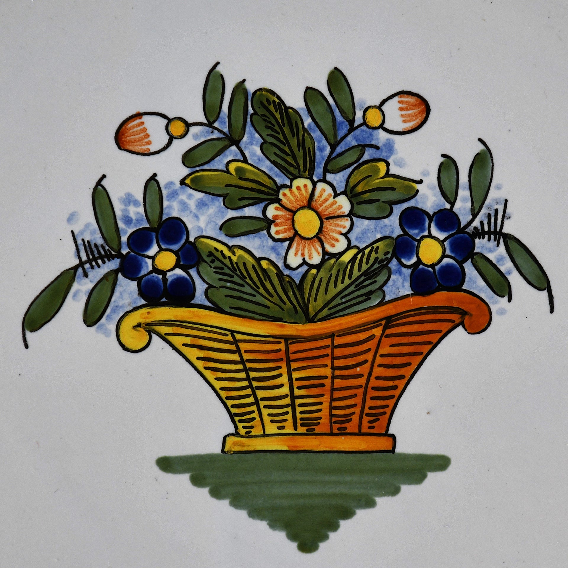 Френска фаянсова чиния Géo Martel, Décor Rouen, Fait Main, 1970-те (090608261741)