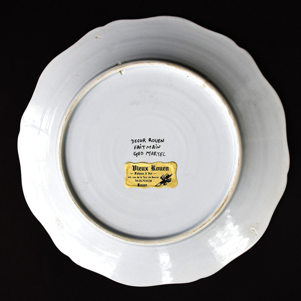 Френска фаянсова чиния Géo Martel, Décor Rouen, Fait Main, 1970-те (090608261741)