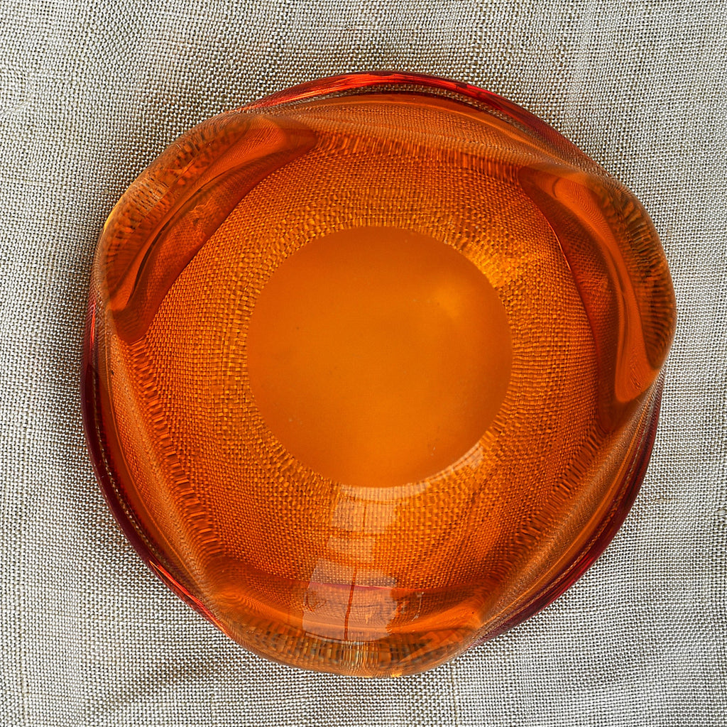 Винтидж пепелник Murano, сомерсо техника, амбър, 60-те год. (090608261726)