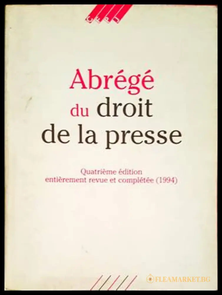 Abrege du droit de la presse - Книги