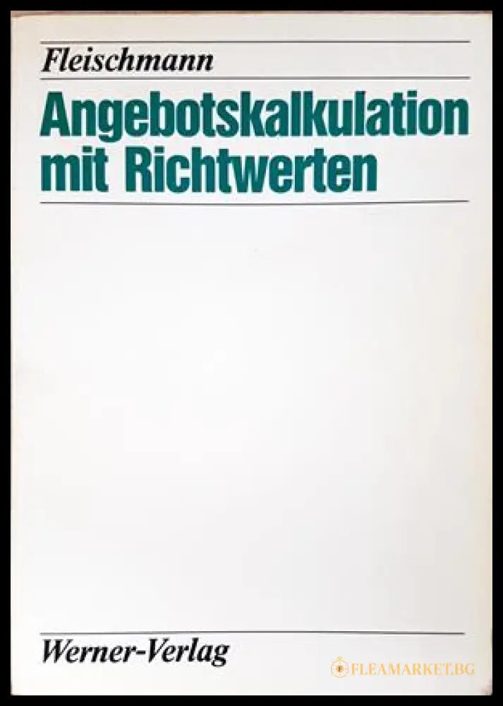 Angebotskalkulation mit Richtwerten - корица