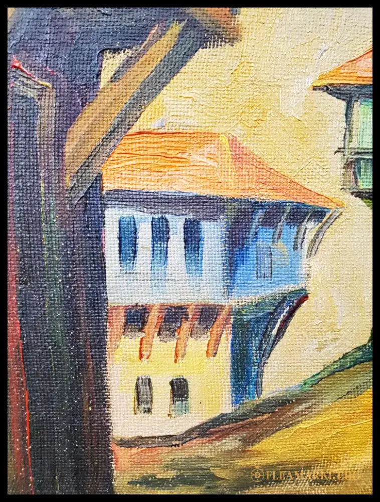 Ансамбъл от възрожденски къщи- масло от неизвестен автор (1198) - Картина