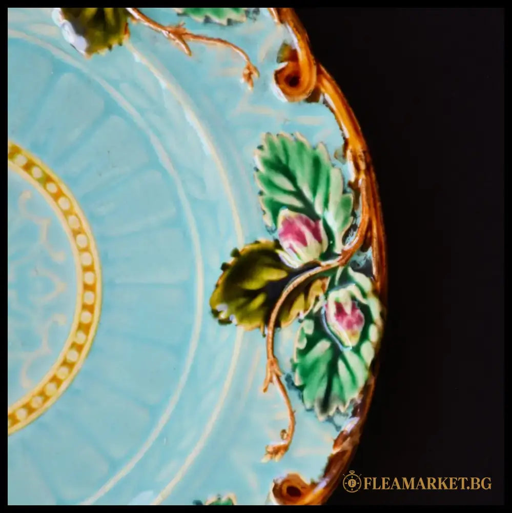 Антична Art Nouveau чиния - майолика. Sarreguemines. - antique