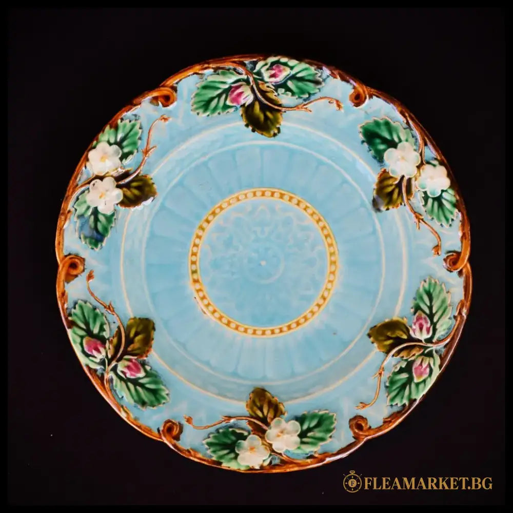 Антична Art Nouveau чиния - майолика. Sarreguemines. - antique