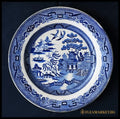 Антична викторианска чиния ’Blue Willow’ - antique
