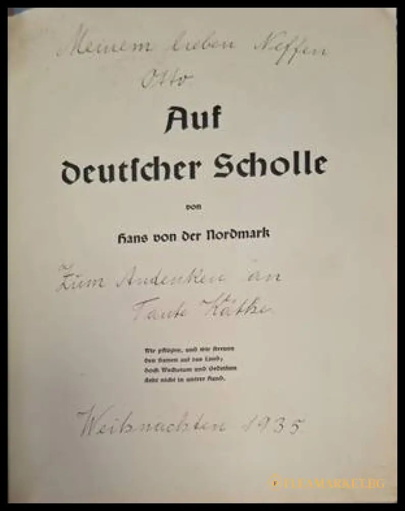 Auf deutscher Scholle - заглавна страница