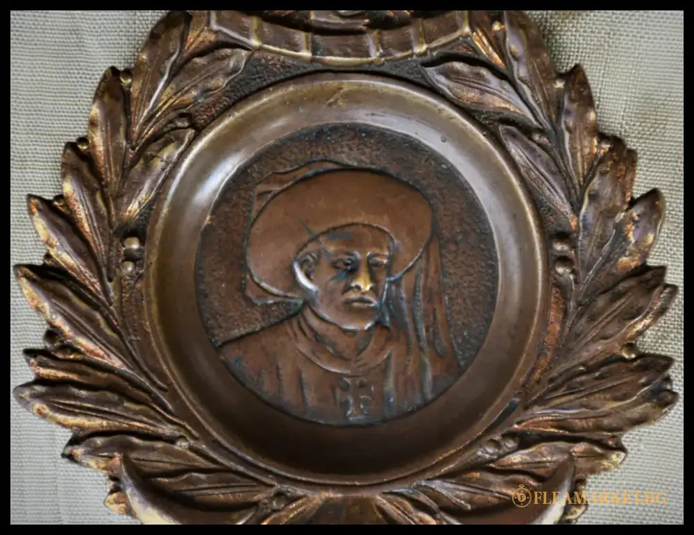 Барелеф - принц Енрике Мореплавателя - бронз - antique