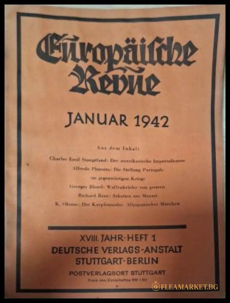 Europäische Revue Heft 1 Januar 1942 - корица