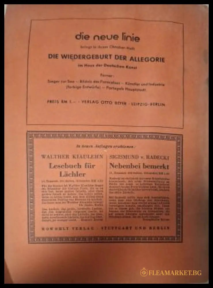 Europäische Revue Heft 10 Oktober 1941 - задна корица