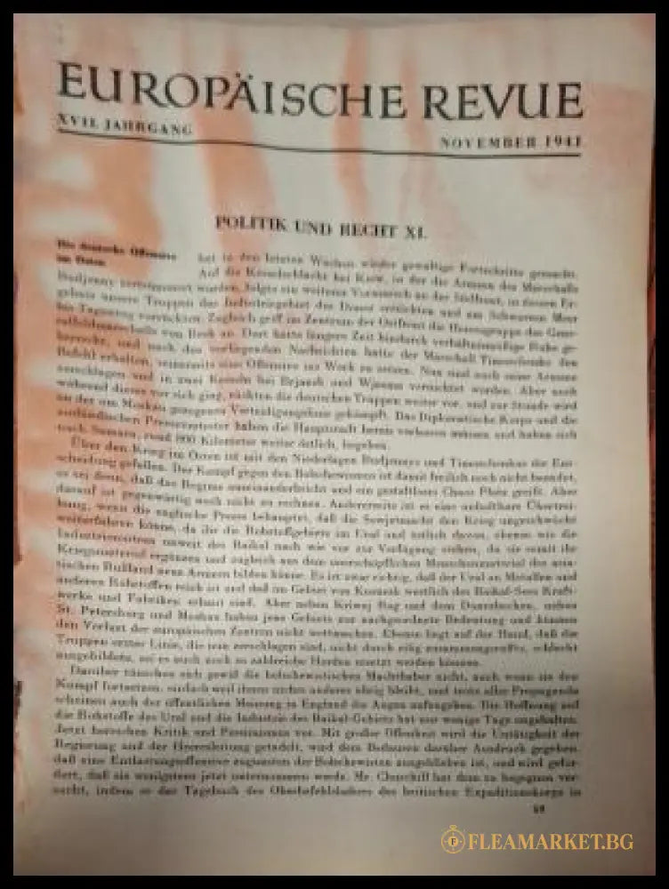 Europäische Revue Heft 11 November 1941 - вътрешна страница