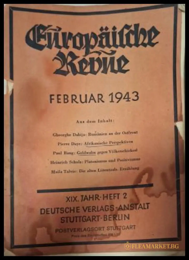 Europäische Revue Heft 2 Februar 1943 - корица