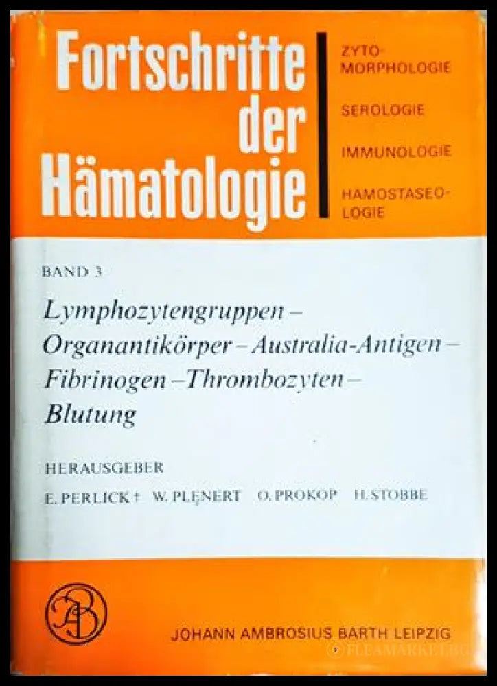 Fortschritte der Hämatologie Band 3 - корица
