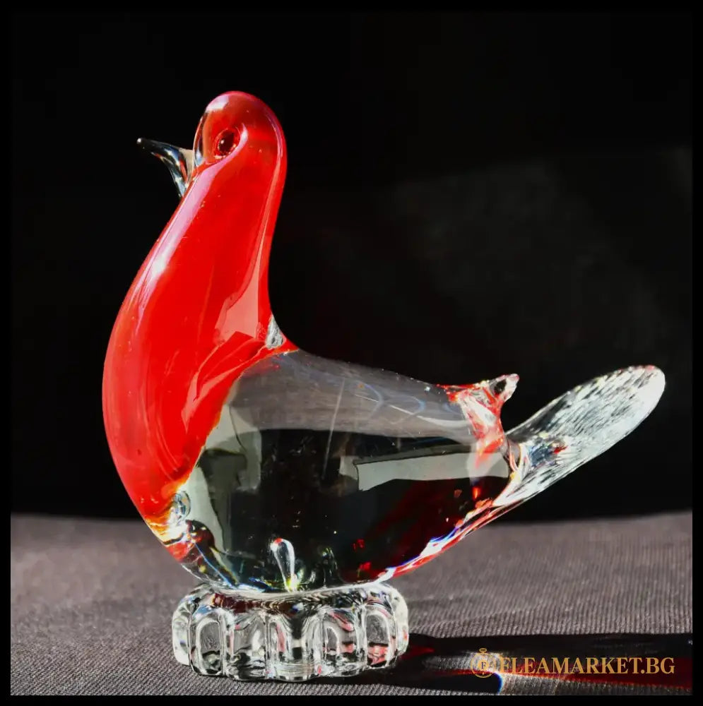 Гълъб - Винтидж скулптура Murano арт-стъкло - antique