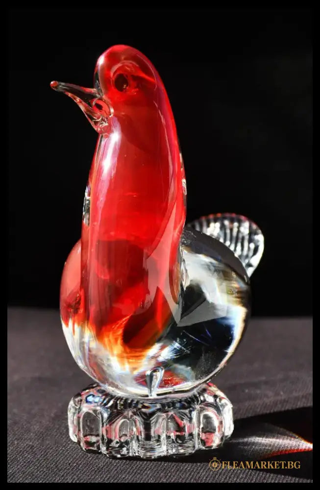 Гълъб - Винтидж скулптура Murano арт-стъкло - antique