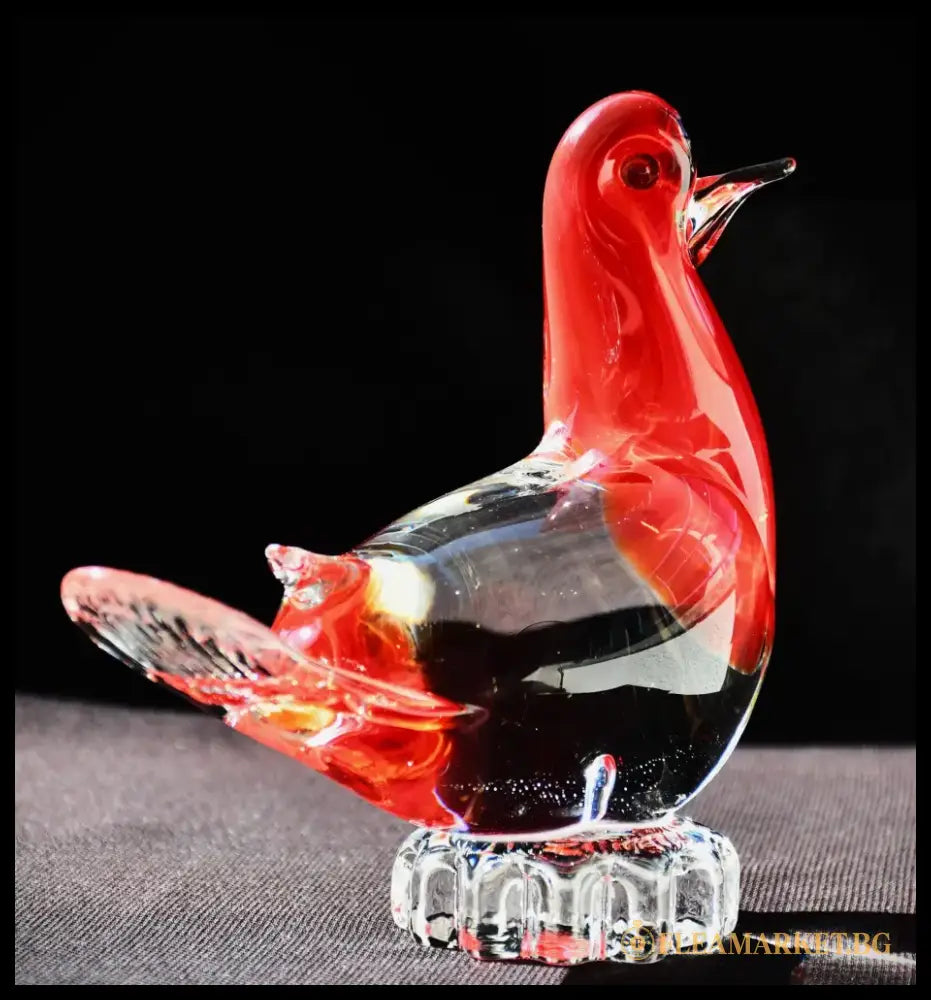 Гълъб - Винтидж скулптура Murano арт-стъкло - antique