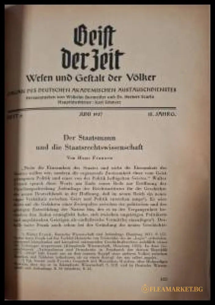 Geist der Zeit. Wesen und Gestalt der Völker. Heft 6 Juni 1937 (182506261622) - Колектив - Книга