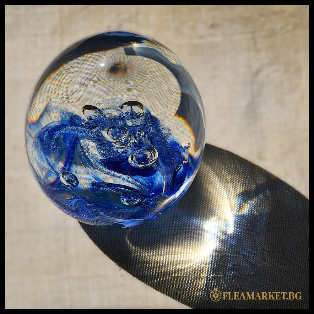 Glass Magic - голямо стъклено яйце / преспапие Бохемия (092107261505) - Антикварен предмет