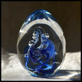 Glass Magic - голямо стъклено яйце / преспапие Бохемия (092107261505) - Антикварен предмет