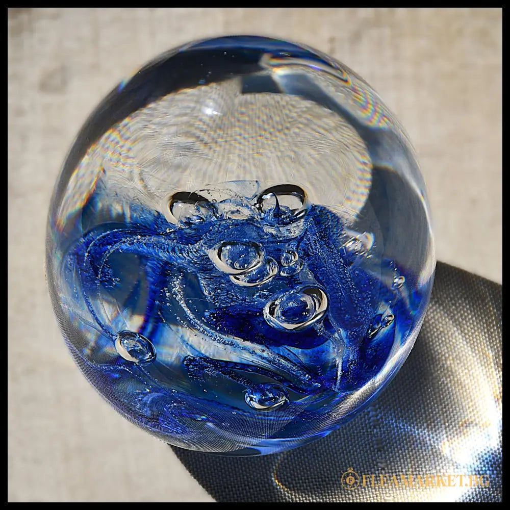 Glass Magic - голямо стъклено яйце / преспапие Бохемия (092107261505) - Антикварен предмет