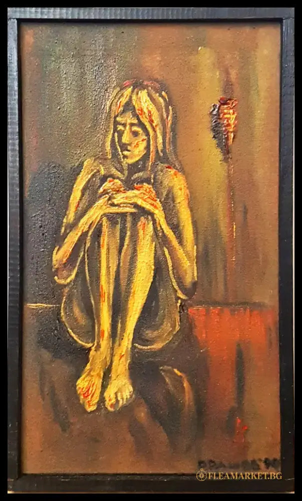 Гола фигура- масло от Р. Рашев- 1990 година (1136) - Картина