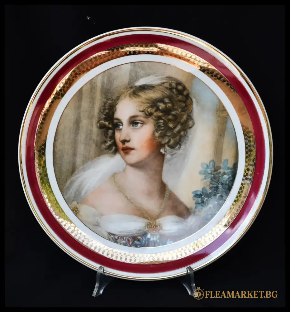 Голяма декоративна чиния Ćmielów - antique