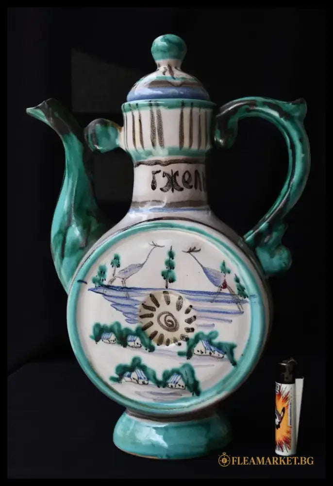 Голяма стомна-кумган. Гжель - СССР. - antique