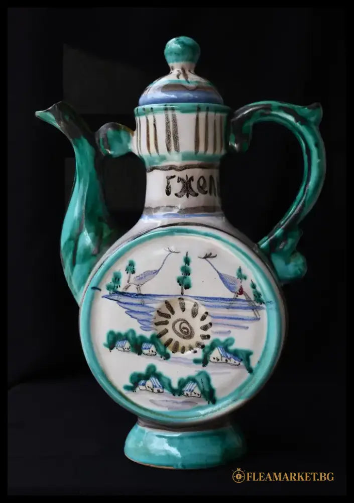 Голяма стомна-кумган. Гжель - СССР. - antique
