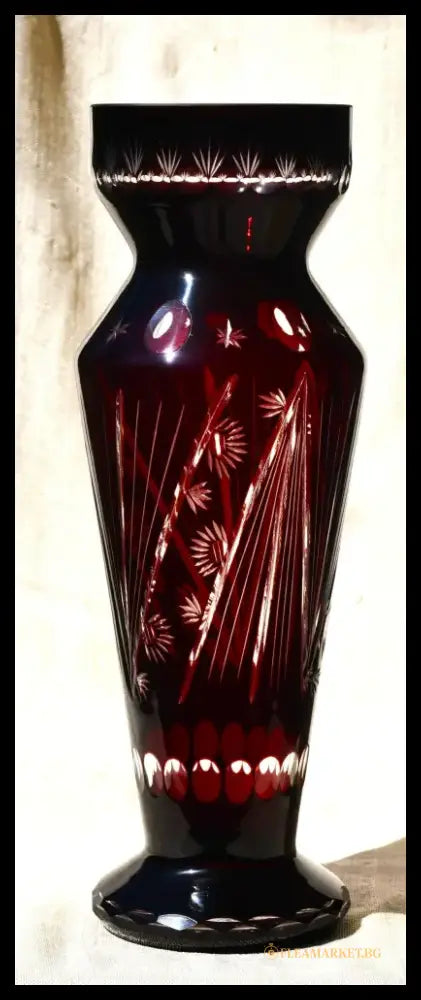 Голяма vintage ваза ’Perla Lux’ - Двуслоен кристал - antique