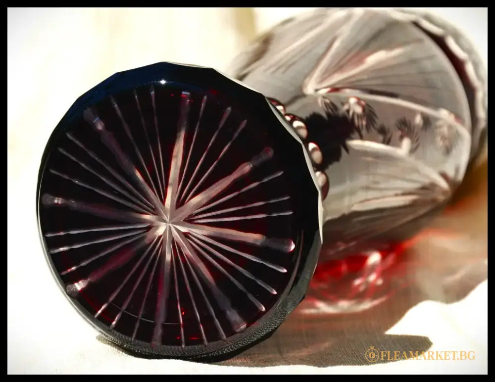 Голяма vintage ваза ’Perla Lux’ - Двуслоен кристал - antique