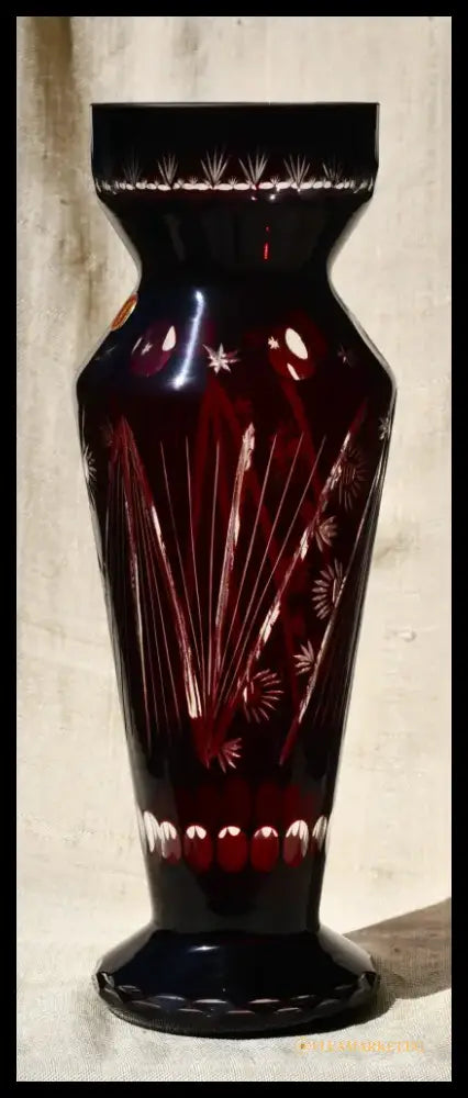 Голяма vintage ваза ’Perla Lux’ - Двуслоен кристал - antique