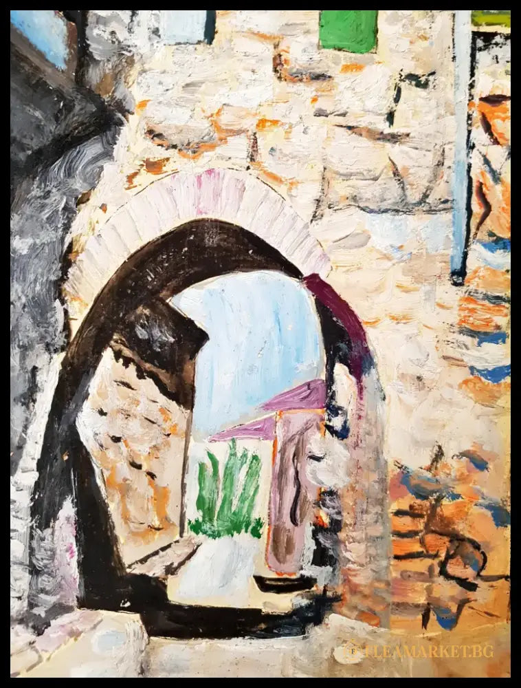 Хисар капис, Пловдив, масло от Д. Джорджева, 1994 година (1182) - Картина