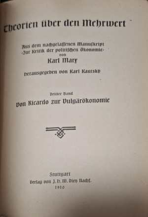 Theorien über den Mehrwert - заглавна страница