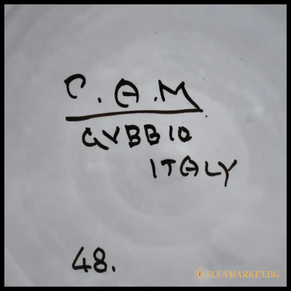 Италианска чиния от Губио 1940-50те - antique