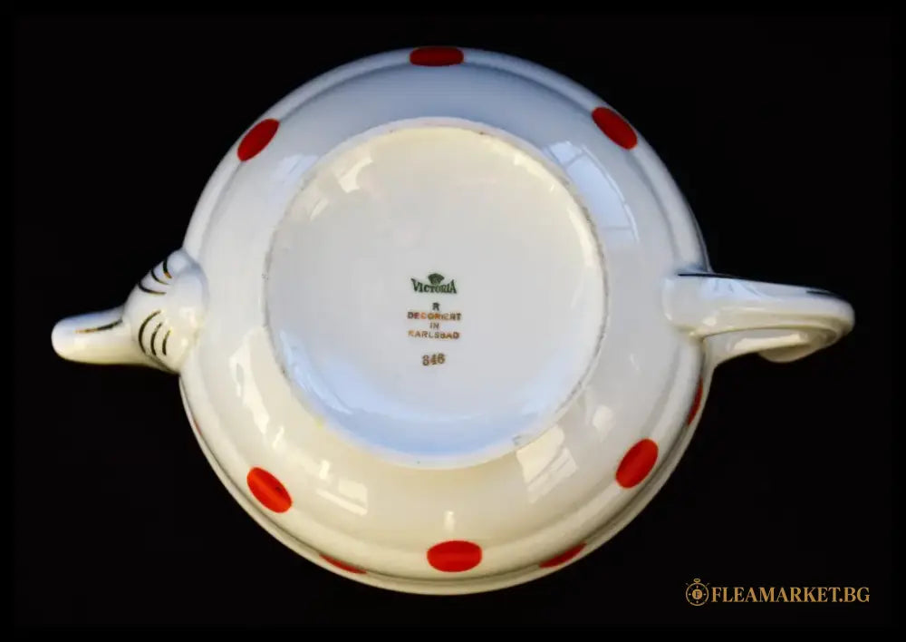 Карловарски порцеланов чайник на ’Victoria’ от 1930-те - antique