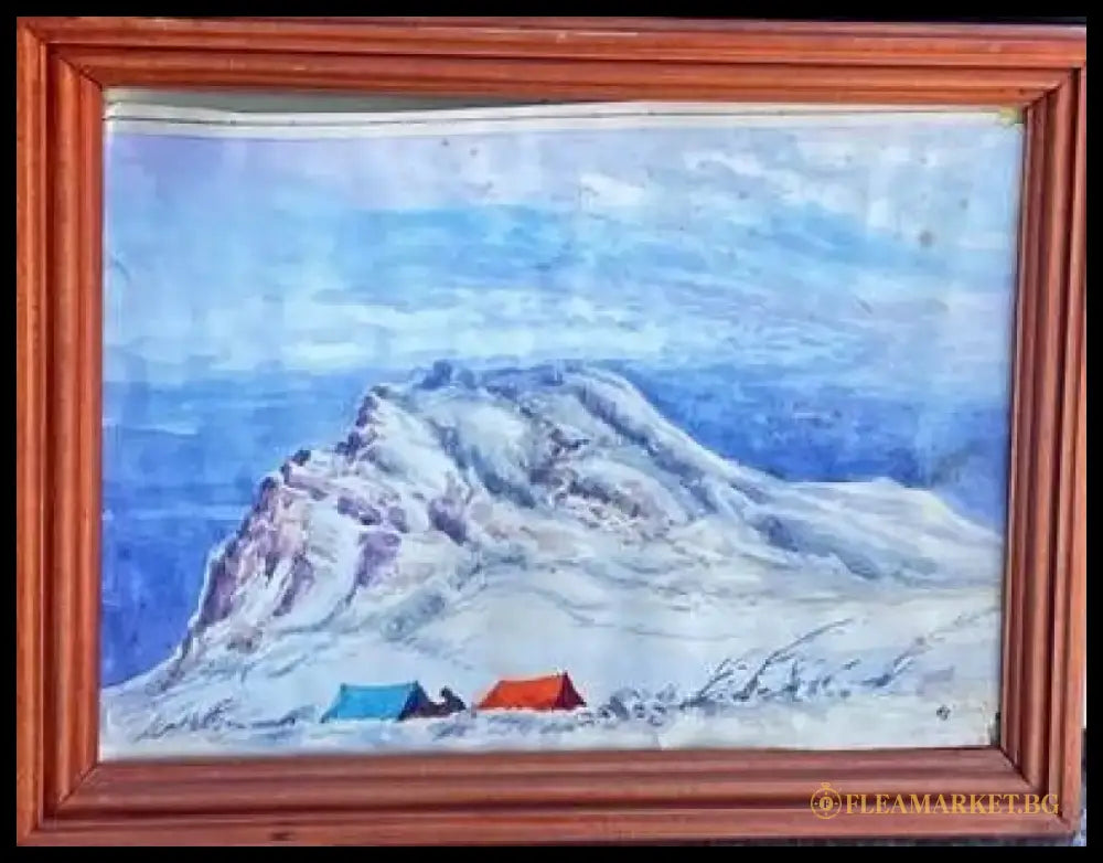 Картина акварел хартия в рамка - antique