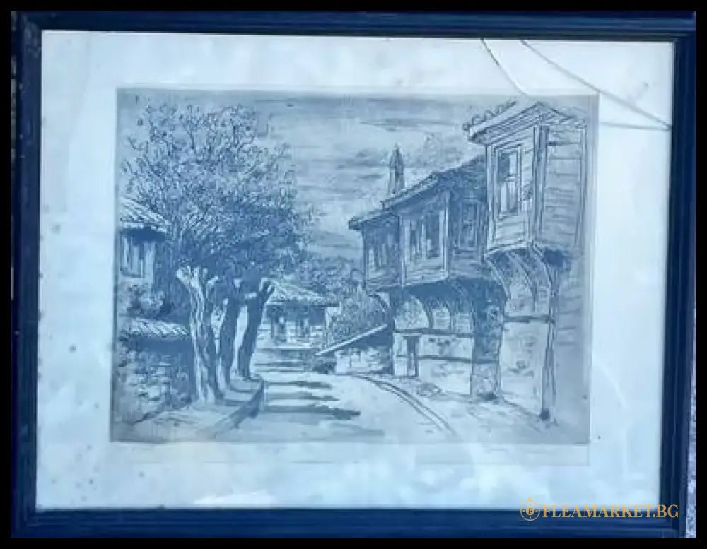 Картина акварел хартия в рамка - antique