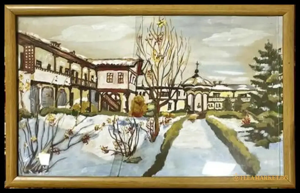Картина акварел,картон в рамка (809) - Картина