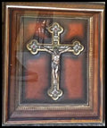 Картина кръст кожа в рамка - antique