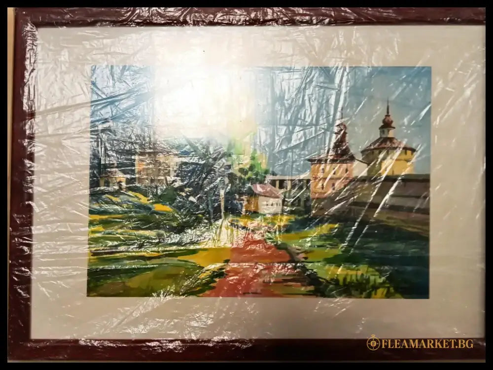 Картина масло върху фазер с рамка (556) - Картина