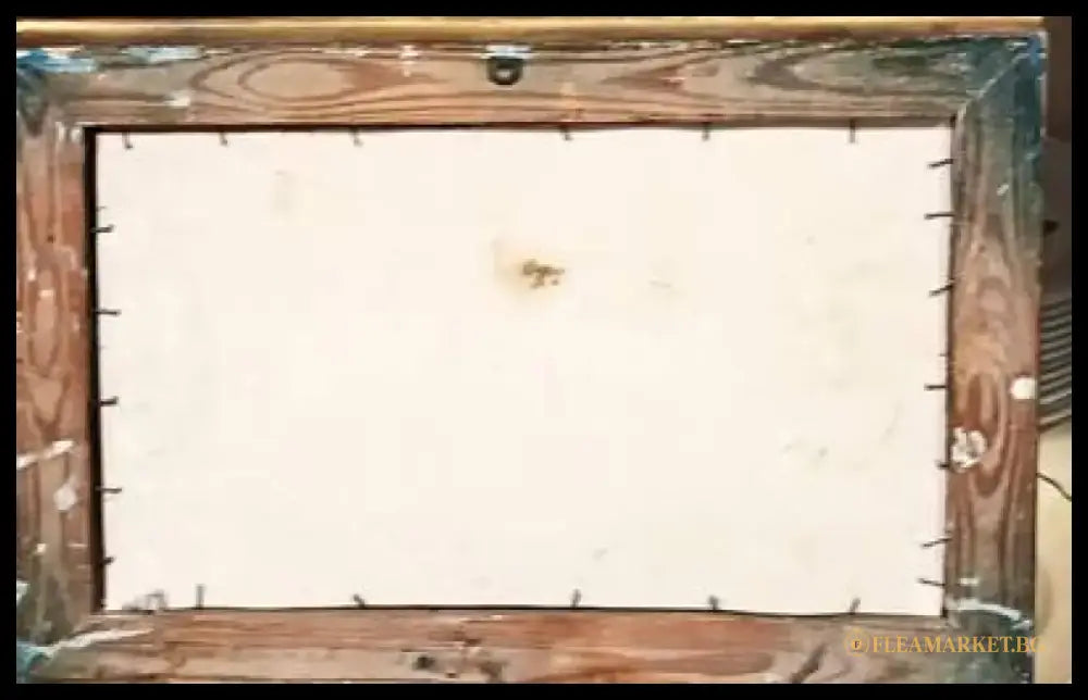 Картина масло върху платно с рамка и стъкло - antique