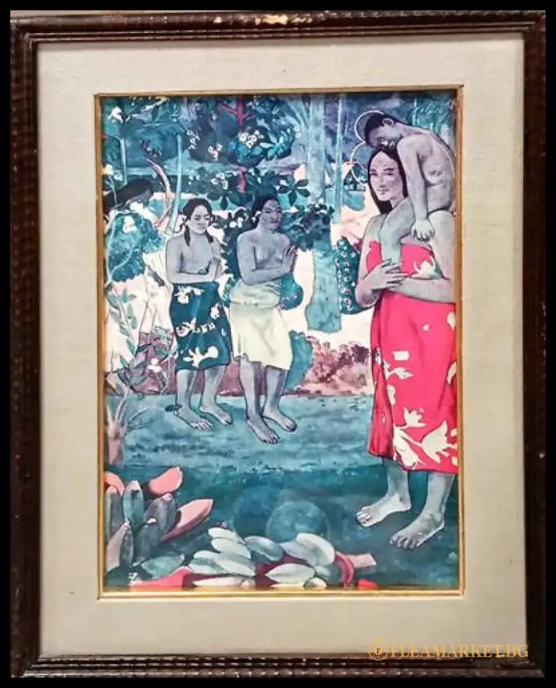 Картина масло върху платно с рамка и стъкло репродукция - antique