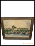 Картина пастел и фулмастер с рамка - antique