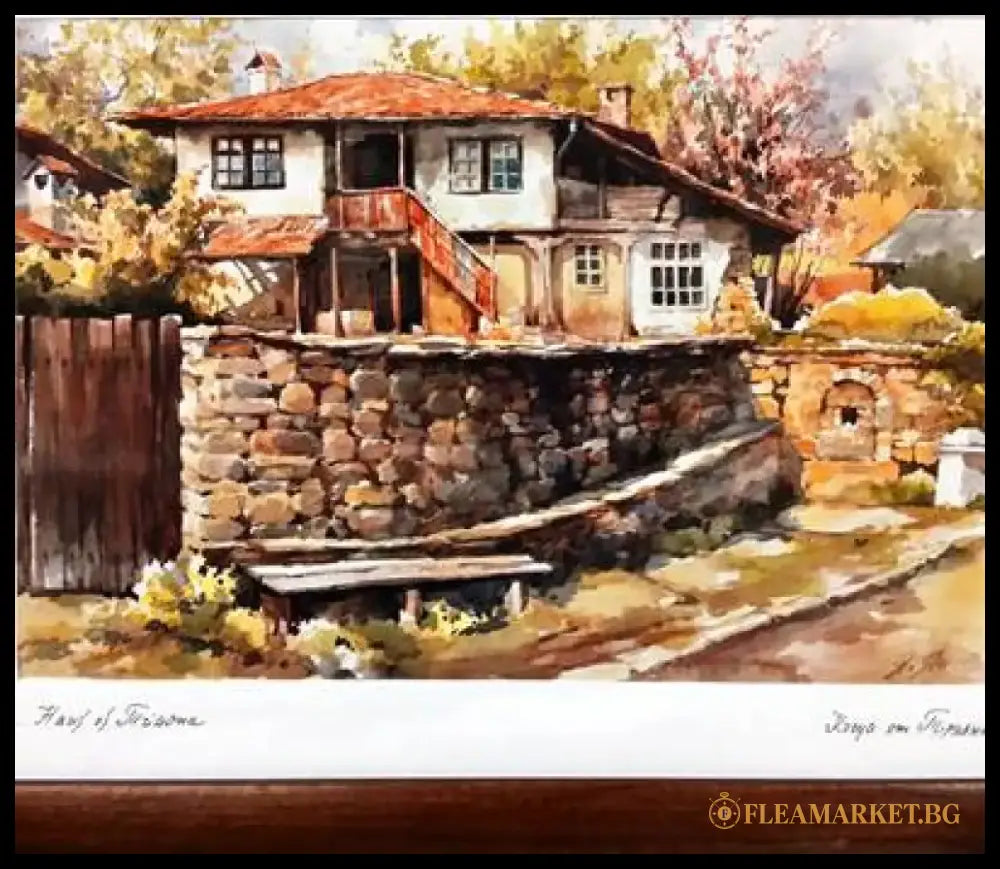 Картина репродукция с рамка и стъкло репродукция - antique