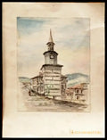 Картина върху картон без рамка акварел - antique