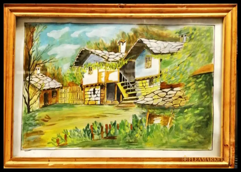 Картина върху картон с рамка акрил - antique